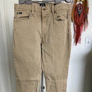 RVCA Daggers Slim Fit Twill Pant (Color: Wood)